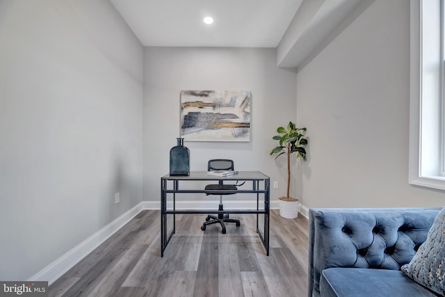 1121 48th Pl NE, Washington, DC 20019 - office space with wood finished floors, baseboards, and recessed lighting