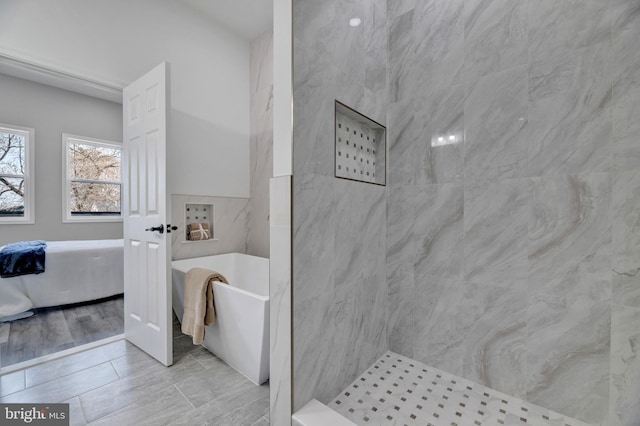 1121 48th Pl NE, Washington, DC 20019 - bathroom with a freestanding bath, ensuite bath, and a shower