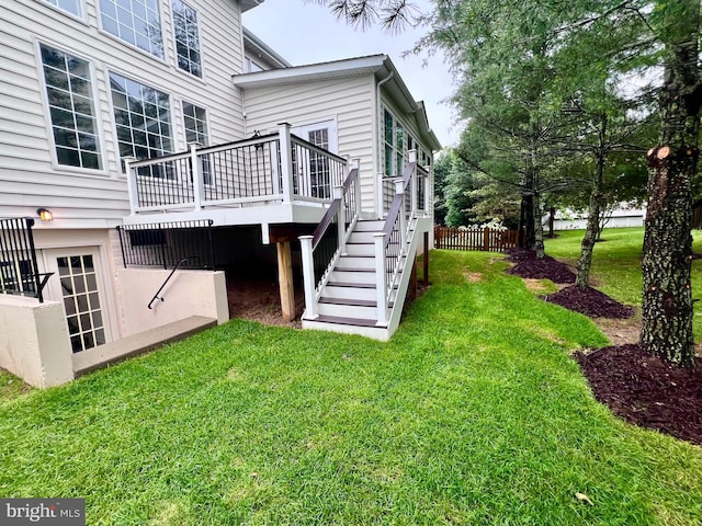 25487 Dabner Dr, Chantilly, VA 20152 - rear view of house featuring a wooden deck and stairs