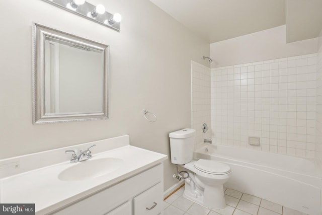 25487 Dabner Dr, Chantilly, VA 20152 - full bathroom featuring vanity, toilet, tile patterned flooring, washtub / shower combination, and baseboards
