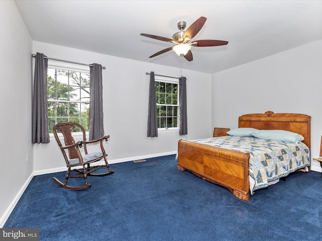 4024 Roop Rd, New Windsor, MD 21776 - bedroom featuring carpet, baseboards, and ceiling fan
