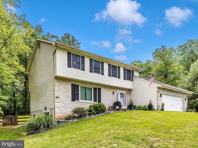 4024 Roop Rd, New Windsor, MD 21776 - colonial home featuring brick siding, an attached garage, and a front lawn