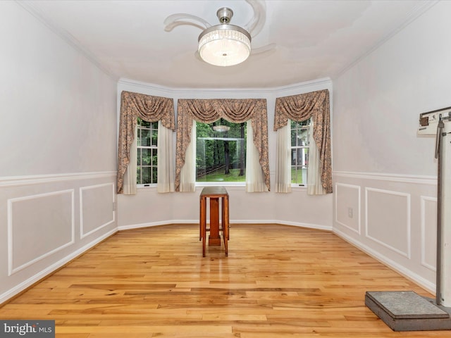 4024 Roop Rd, New Windsor, MD 21776 - unfurnished dining area featuring ornamental molding and wood finished floors