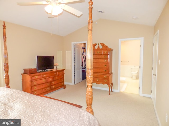 2543 Fairway Dr Unit 2543, York, PA 17402 - bedroom with vaulted ceiling, a walk in closet, carpet flooring, a closet, and connected bathroom