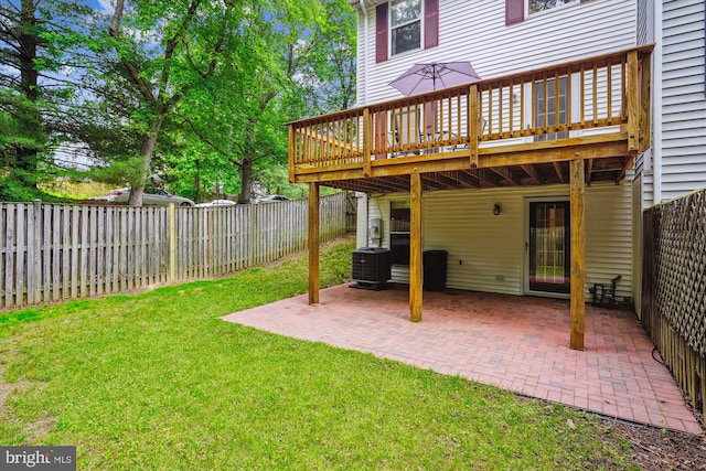 9175 Forest Lawn Ct, Springfield, VA 22152 - view of yard featuring a deck, a patio area, and cooling unit