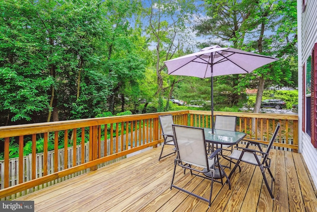 9175 Forest Lawn Ct, Springfield, VA 22152 - wooden terrace with outdoor dining area