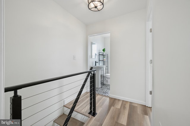 3551 Witte St, Philadelphia, PA 19134 - hallway featuring an upstairs landing and light wood finished floors