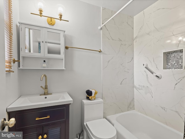 3807 24th Ave, Temple Hills, MD 20748 - bathroom with toilet, vanity, and washtub / shower combination