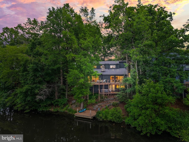 2201 Burgee Ct, Reston, VA 20191 - rear view of property featuring a deck with water view