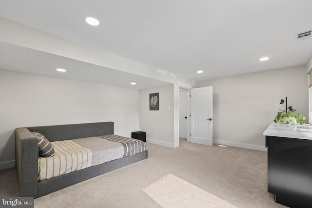 2201 Burgee Ct, Reston, VA 20191 - living room with light colored carpet, recessed lighting, and baseboards