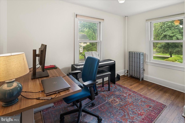 14 Willow Rd, Lawrenceville, NJ 08648 - office featuring radiator, baseboards, and wood finished floors