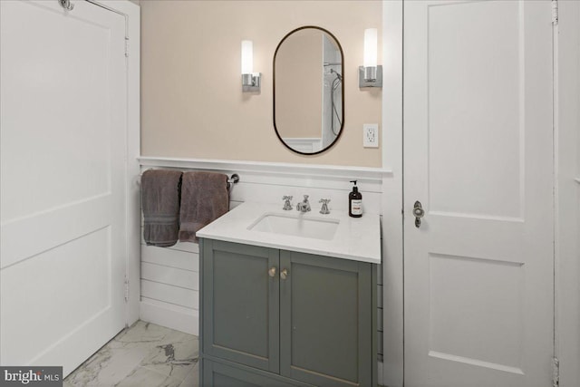 14 Willow Rd, Lawrenceville, NJ 08648 - bathroom featuring marble look tiles and vanity