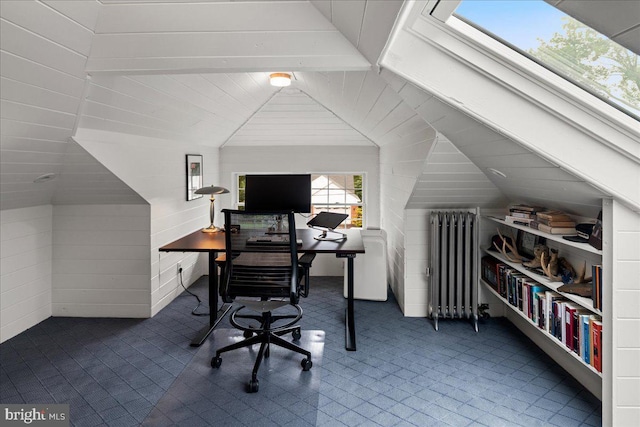 14 Willow Rd, Lawrenceville, NJ 08648 - office featuring radiator, lofted ceiling, and carpet floors
