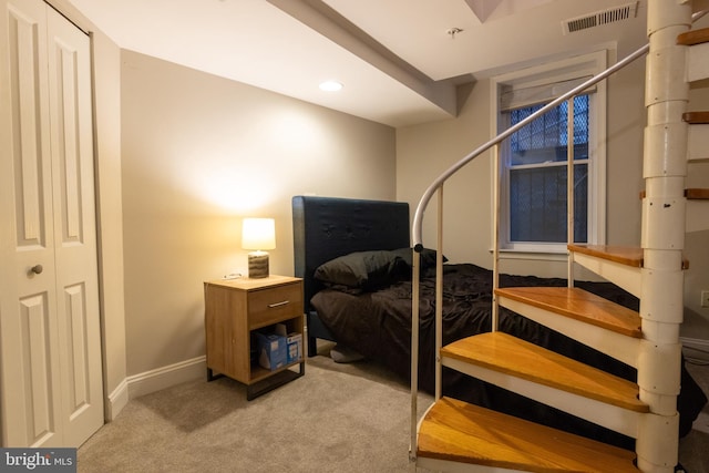 1731 Willard St NW Unit 102, Washington, DC 20009 - bedroom with light carpet, baseboards, and recessed lighting