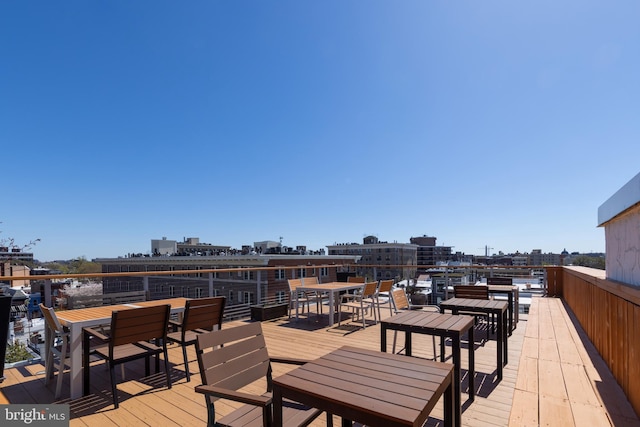 1731 Willard St NW Unit 102, Washington, DC 20009 - wooden deck with outdoor dining space and a view of city