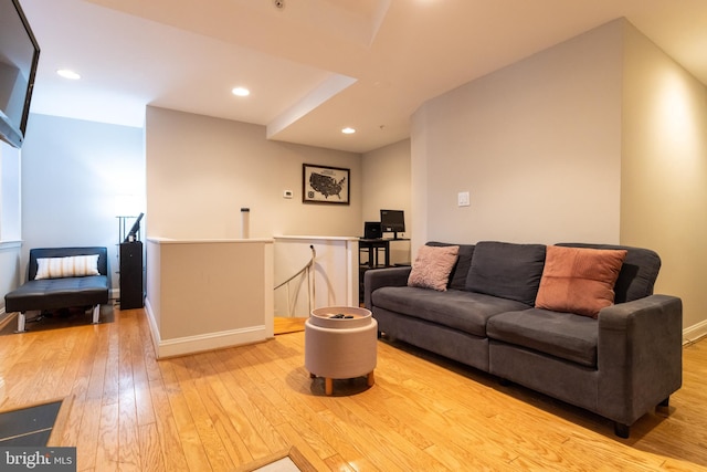 1731 Willard St NW Unit 102, Washington, DC 20009 - living area with hardwood / wood-style flooring, baseboards, and recessed lighting