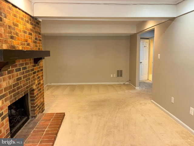 5431 Plymouth Meadows Ct, Fairfax, VA 22032 - unfurnished living room with a fireplace, carpet floors, and baseboards