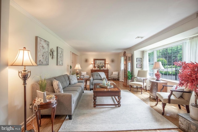 128 Cherry Ln, Doylestown, PA 18901 - living room with wood finished floors and ornamental molding