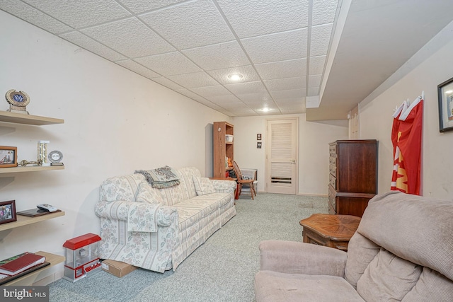 618 Walden Way, Lumberton, NJ 08048 - living room with carpet floors, a drop ceiling, and recessed lighting
