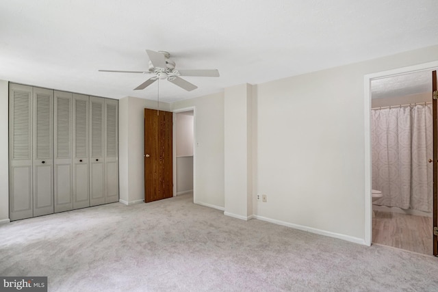 9147 Everett Ct, Springfield, VA 22152 - unfurnished bedroom with carpet flooring, ensuite bathroom, and a ceiling fan
