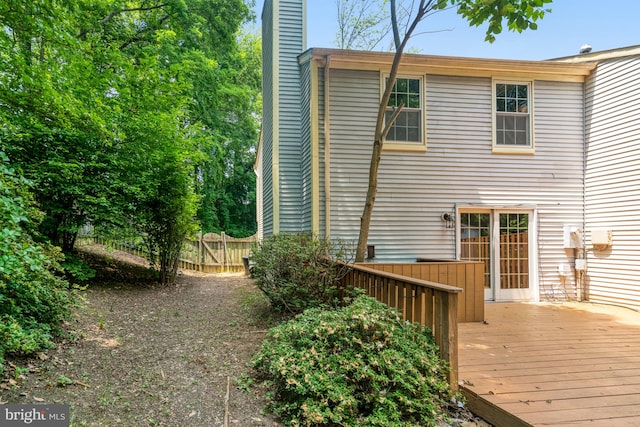 9147 Everett Ct, Springfield, VA 22152 - back of house featuring a chimney and a deck