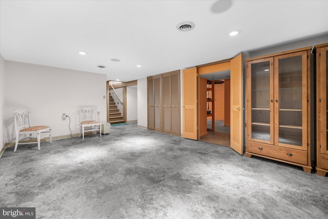 464 E Walnut St, Kutztown, PA 19530 - finished below grade area featuring stairway, recessed lighting, and baseboards