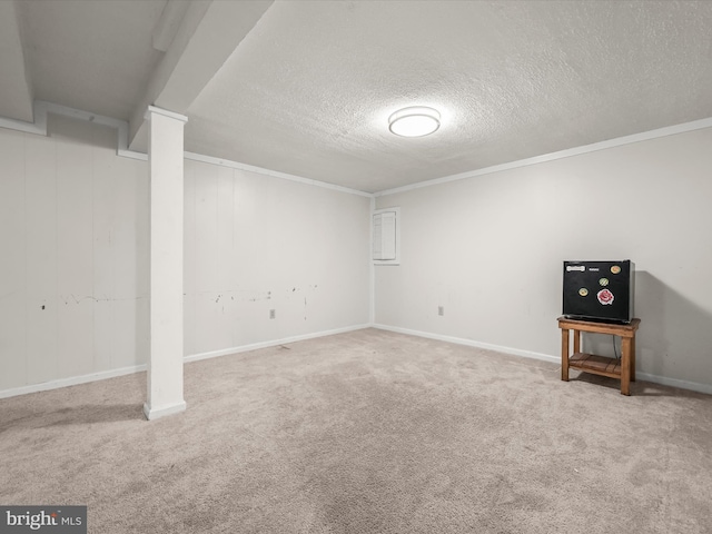 6290 Pinyon Pine Ct, Eldersburg, MD 21784 - finished basement featuring carpet, a textured ceiling, and ornamental molding