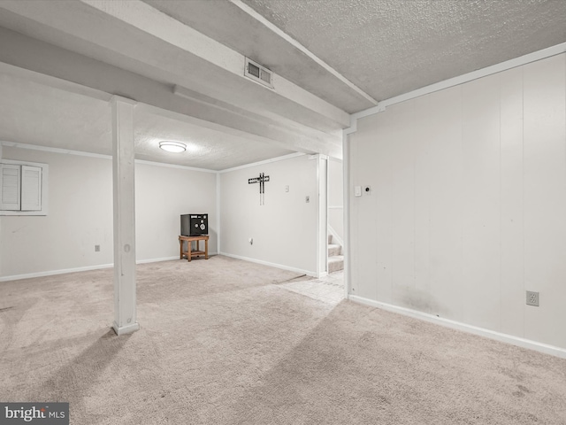 6290 Pinyon Pine Ct, Eldersburg, MD 21784 - finished below grade area featuring a textured ceiling, carpet, and stairway