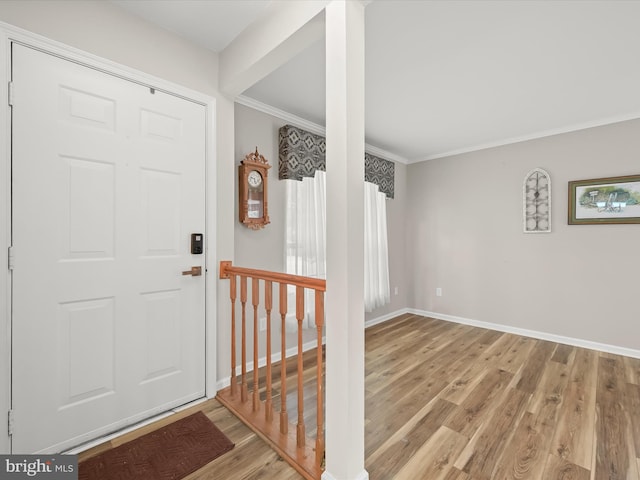 6290 Pinyon Pine Ct, Eldersburg, MD 21784 - entryway with wood finished floors and crown molding