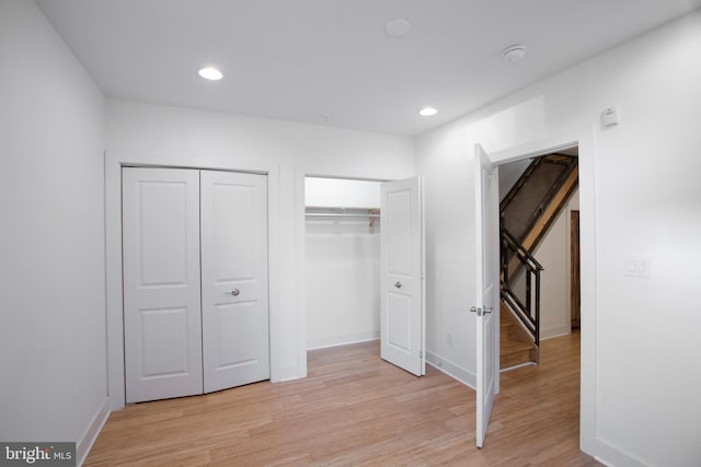 801 N 16th St Unit 1, Philadelphia, PA 19130 - unfurnished bedroom with light wood-style flooring, recessed lighting, and baseboards