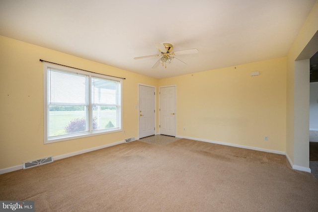 386 Marlin Savage Rd, Accident, MD 21520 - spare room with light colored carpet, a ceiling fan, and baseboards