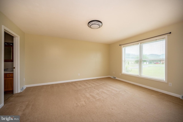 386 Marlin Savage Rd, Accident, MD 21520 - empty room featuring light carpet, a sink, and baseboards