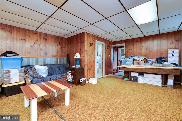 374 Fisher Dam Rd, Hamburg, PA 19526 - office space featuring carpet flooring, wooden walls, and a paneled ceiling
