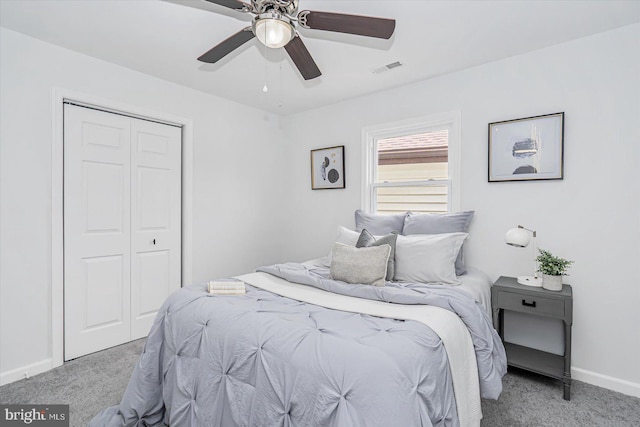 10 Taxi Way, Baltimore, MD 21220 - carpeted bedroom with a closet, baseboards, and a ceiling fan