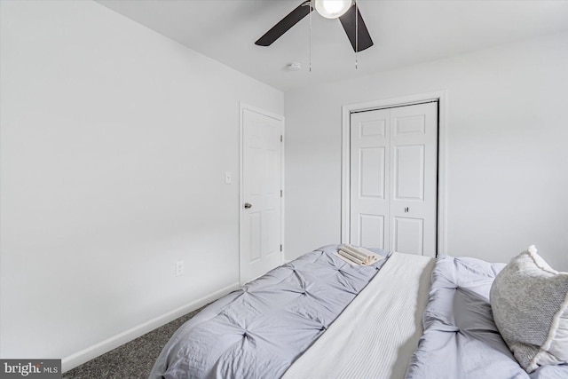 10 Taxi Way, Baltimore, MD 21220 - bedroom with carpet, a closet, baseboards, and a ceiling fan