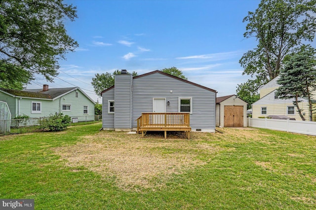 10 Taxi Way, Baltimore, MD 21220 - rear view of property with a wooden deck and a chimney