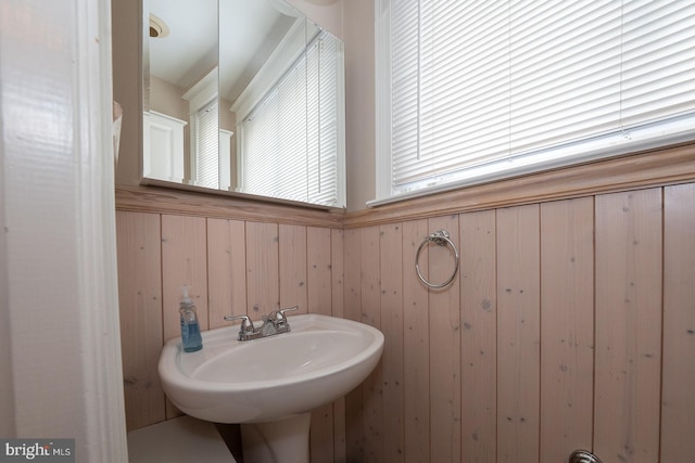 8317 High School Rd, Elkins Park, PA 19027 - bathroom featuring a sink and wood walls