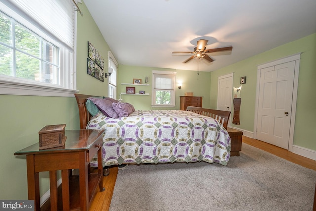 8317 High School Rd, Elkins Park, PA 19027 - bedroom with wood finished floors and ceiling fan