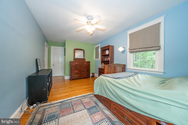8317 High School Rd, Elkins Park, PA 19027 - bedroom with light wood finished floors and a ceiling fan