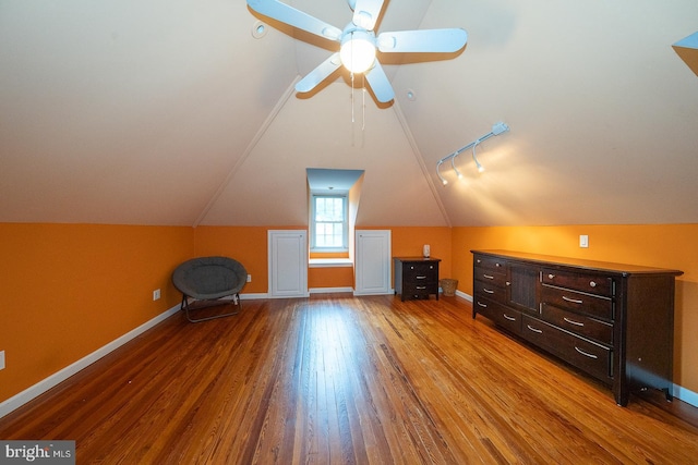 8317 High School Rd, Elkins Park, PA 19027 - bonus room with wood finished floors, lofted ceiling, and ceiling fan