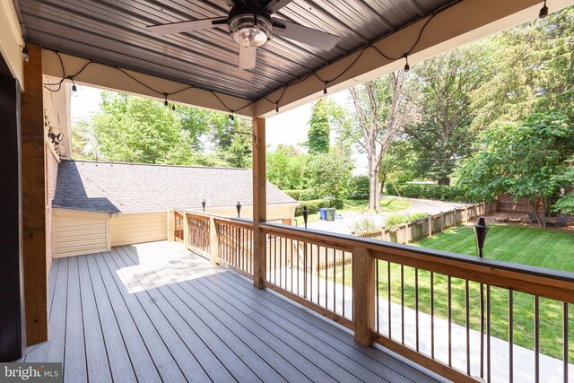 204 W Irvin Ave W, Hagerstown, MD 21742 - deck with a ceiling fan and a fenced backyard