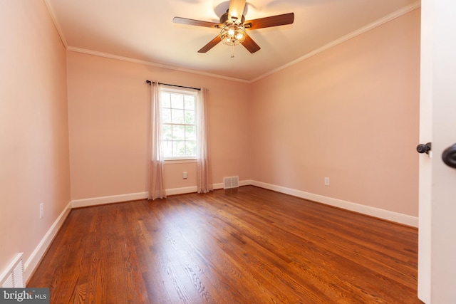 204 W Irvin Ave W, Hagerstown, MD 21742 - spare room featuring a ceiling fan, crown molding, and wood finished floors