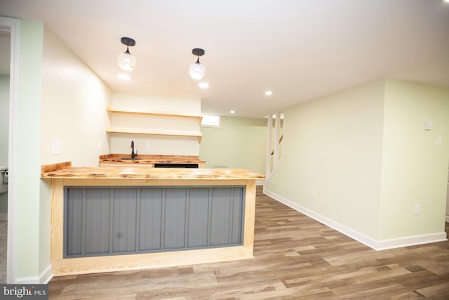 204 W Irvin Ave W, Hagerstown, MD 21742 - indoor wet bar featuring wood finished floors, recessed lighting, and decorative light fixtures