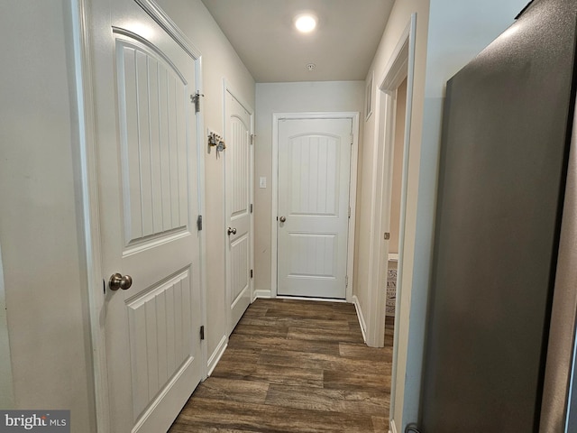 529 Birchwood Dr, Salisbury, MD 21804 - hallway with dark wood finished floors