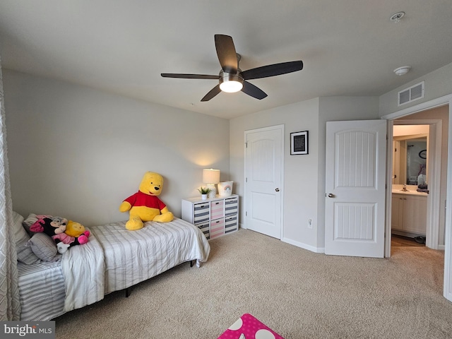 529 Birchwood Dr, Salisbury, MD 21804 - bedroom with carpet, baseboards, and ceiling fan