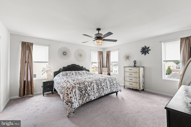 325 Hickory Ridge Cir, York, PA 17404 - bedroom featuring multiple windows, carpet floors, and a ceiling fan