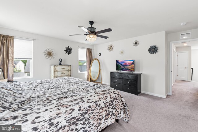 325 Hickory Ridge Cir, York, PA 17404 - bedroom featuring carpet floors, baseboards, and a ceiling fan