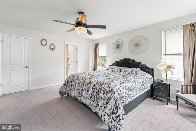325 Hickory Ridge Cir, York, PA 17404 - bedroom with carpet floors, baseboards, and ceiling fan