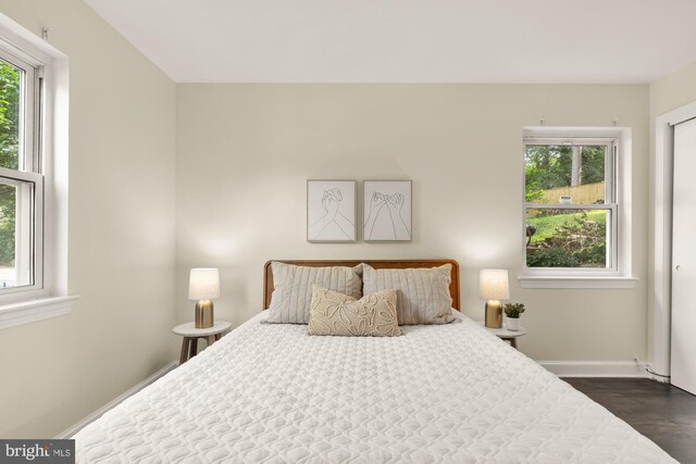 7307 15th Ave, Takoma Park, MD 20912 - bedroom featuring baseboards and dark wood-type flooring