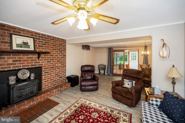 806 Edwards Dr, Fredericksburg, VA 22405 - living room featuring wood finished floors, ceiling fan, and crown molding